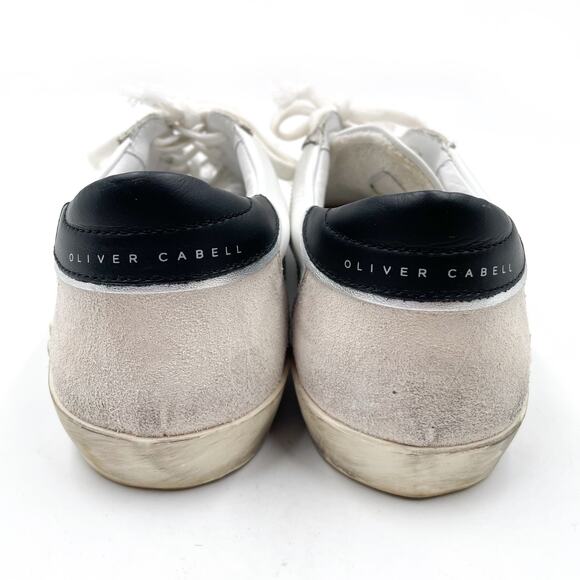 Oliver Cabell Demi Sneakers White Leather Low Top Distressed Sz 36 / 6 US Women - Picture 6 of 10